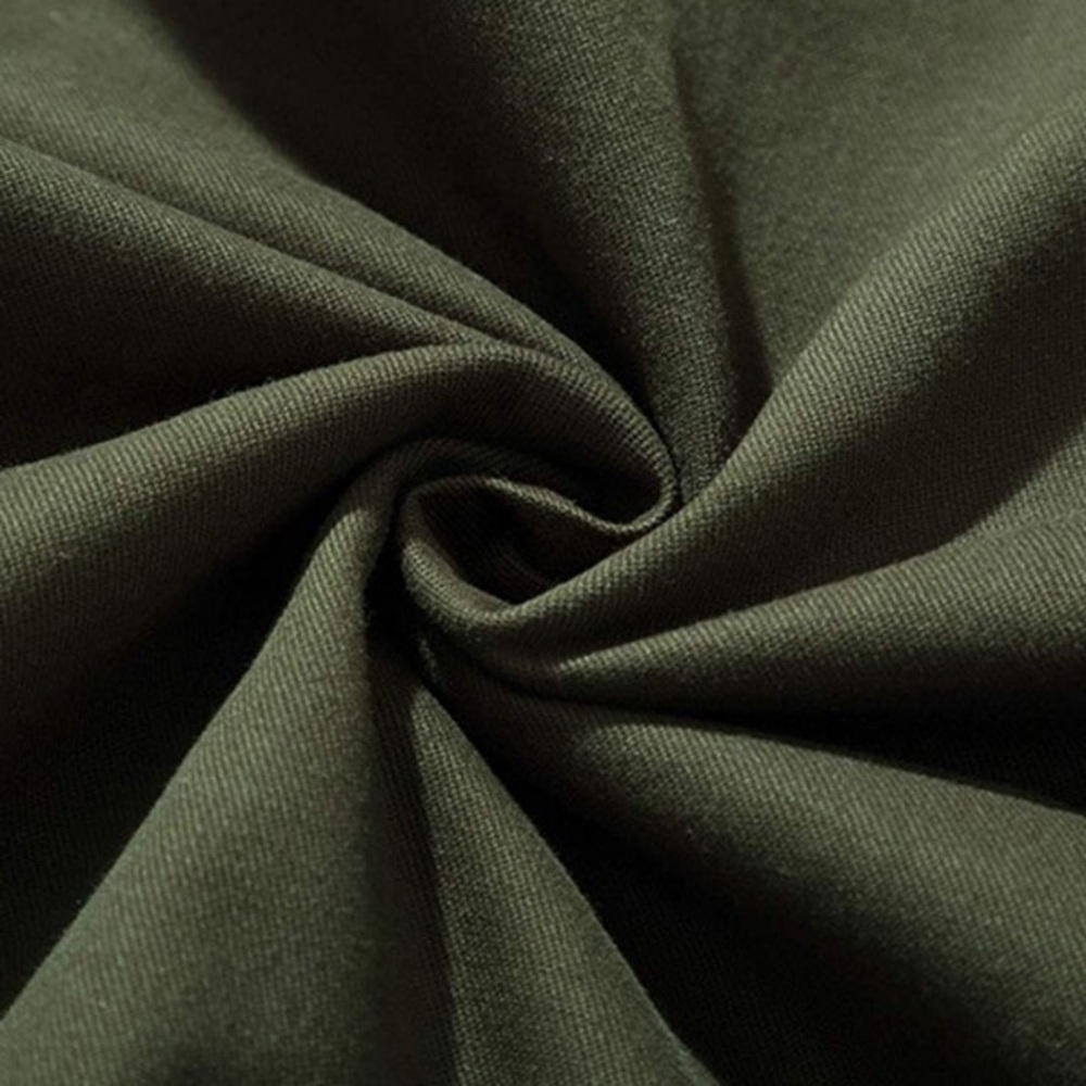 Army Green Button Up Sherpa Fleece Lined Denim - Picture 6 of 7